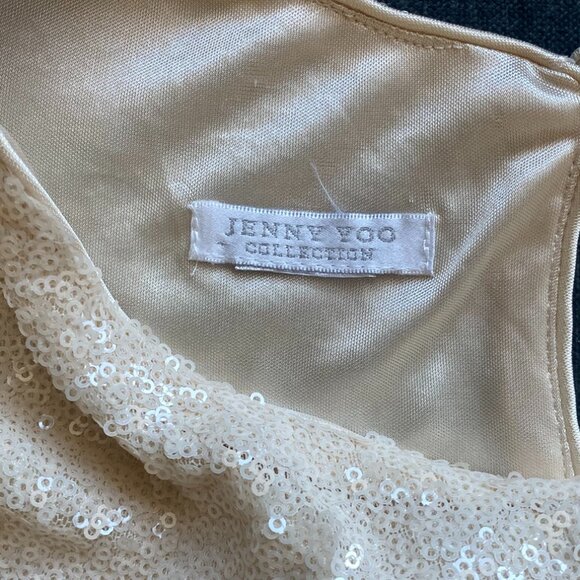 Jenny Yoo Kaity Sequin Crop Top, Cream, Size S - Picture 6 of 7